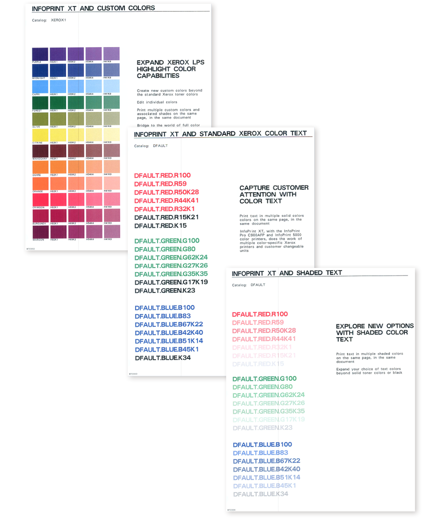 Inforprint XT brochure showing it's coloring capabilities