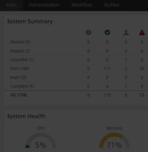 A snippet of a dashboard which shows controls and statuses